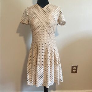 BCBGMaxAzria Cream Crochet Midi Dress